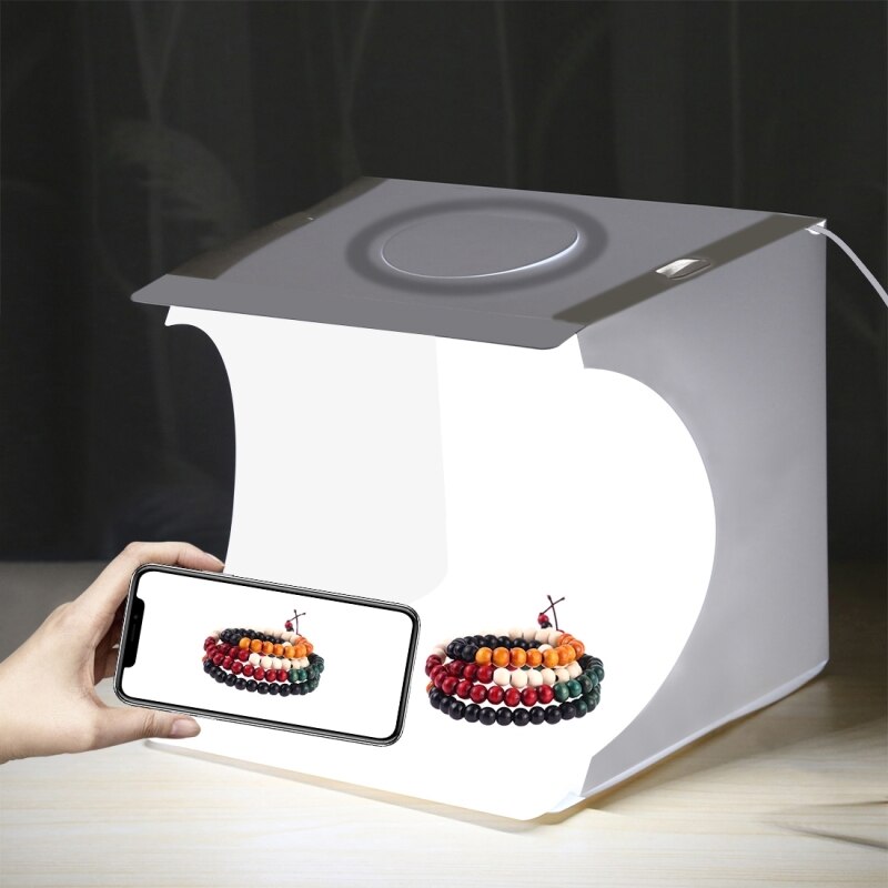 Mini caja de luz plegable para estudio fotográfico caja de luz retroiluminada caja de fotos Kit de fondo de fotografía caja de luz con 6 fondos para cámara DSLR