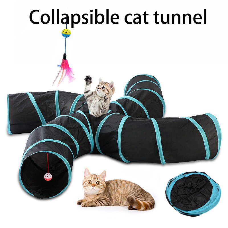 Gato prático túnel pet tubo dobrável brinquedo do jogo ao ar livre indoor kitty filhote de cachorro brinquedos para o enigma exercício escondendo treinamento e r