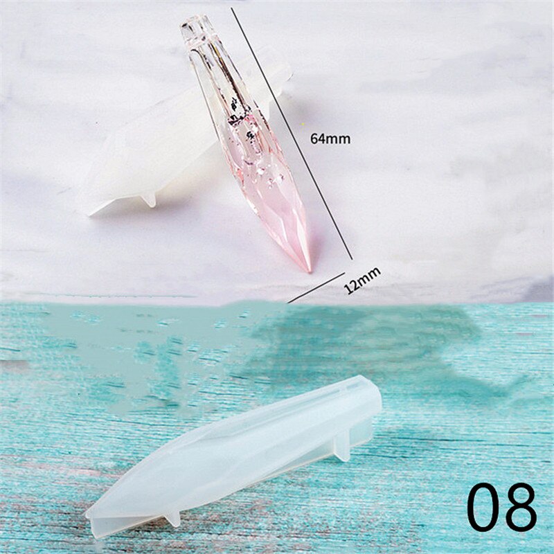 SNASAN Crystal pendulum wisiorek z otworem silikonowe formy narzędzie jubilerskie żywica epoksydowa UV formy suszony kwiat żywica dekoracyjne rzemiosło: 08