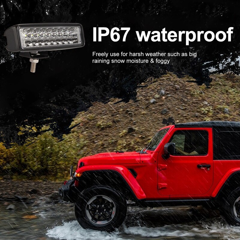 6 pulgadas Barra de luz LED de obra de punto de inundación conducción niebla lámparas de coche SUV Offroad camión