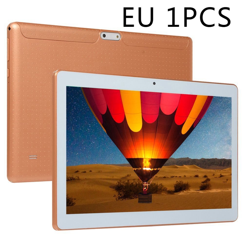 Tableta de 10,1 pulgadas, Ordenador 3G, pantalla Ips Hd, Memoria WiFi inalámbrica, 1 + 16GB, GPS, sistema Android, Gps, tableta Android: gold EU plug