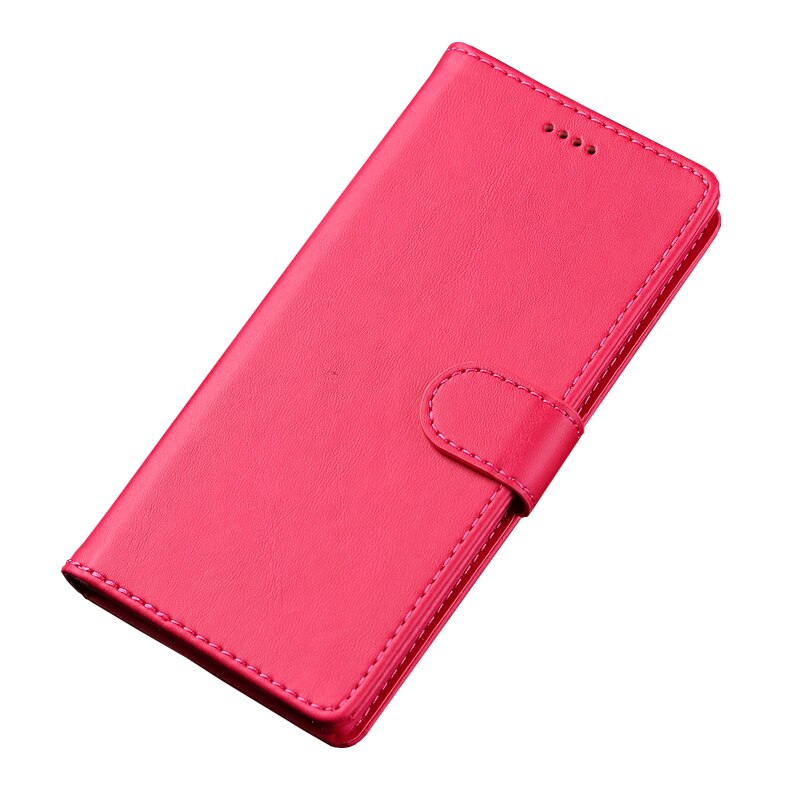 Stand Case Voor Xiaomi Redmi 7 7A Cover Case Magnetische Flip Wallet Luxe Vintage Vlakte Lederen Telefoon Tas Op Xiomi redmi 7 Een Coque: For Redmi 7A / Rose Red