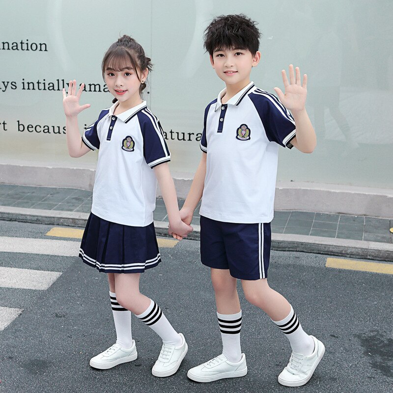school girl uniform summer style boy British style children's middle school uniforms for primary school students