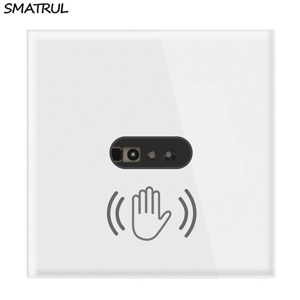 SMATRUL Wall Smart Wall Light Switch Infrared Sensor EU UK 220V 10A Glass Screen Panel On Off Electrical Power No Need Touch: Default Title
