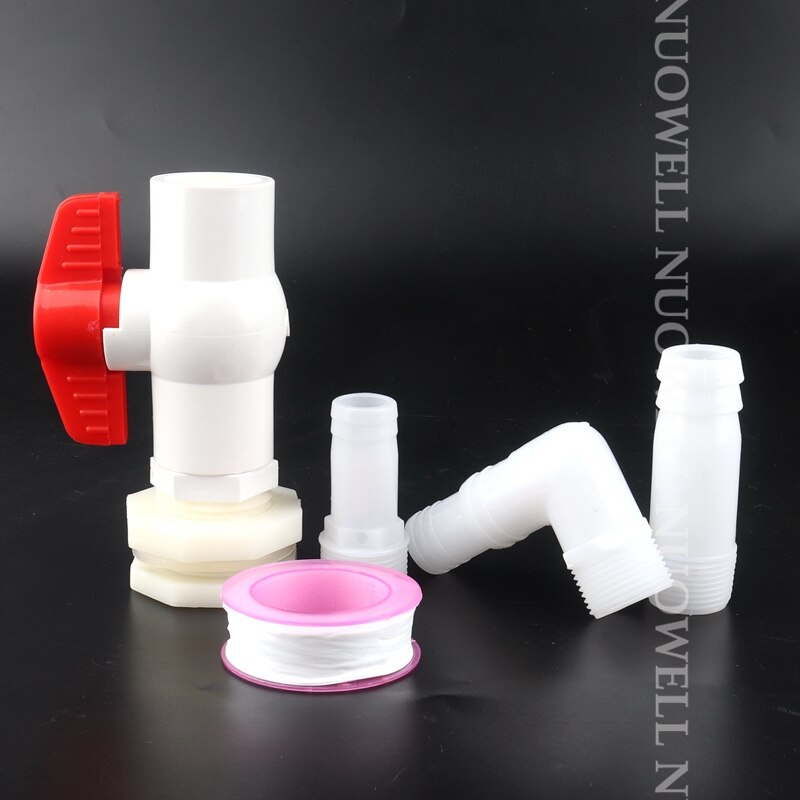 1Set White Hose Drainage Accessories Aquarium Fish Tank Drain Joint Aquarium Pagoda Connector Combination Valve