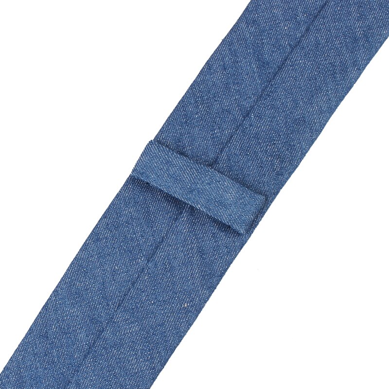 Jeans Neck Ties For Men 6cm Skinny Denim Cotton Ties Casual Solid Necktie Plaid Narrow Gravata Business Suits Tie