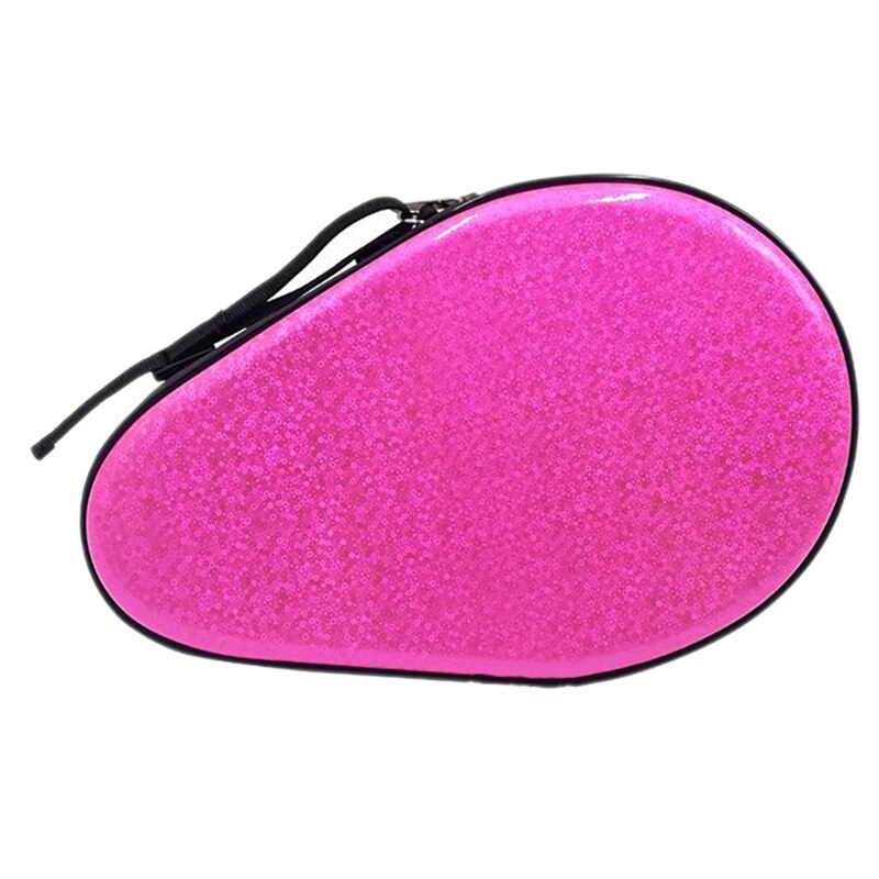 Table Tennis Racket Case - Pumpkin Shape - Grating Sequin Design - EVA Material - 28.5x18.5x5cm: Pink