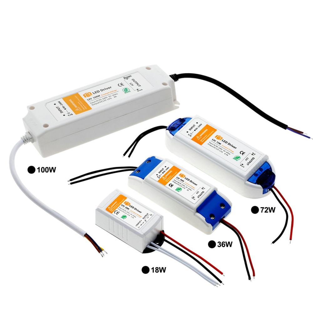 DC 12V Power Supply Led Driver 18W 28W 36W 48W 72W 100W Lighting Transformers Driver Led for LED Strip Power Supply