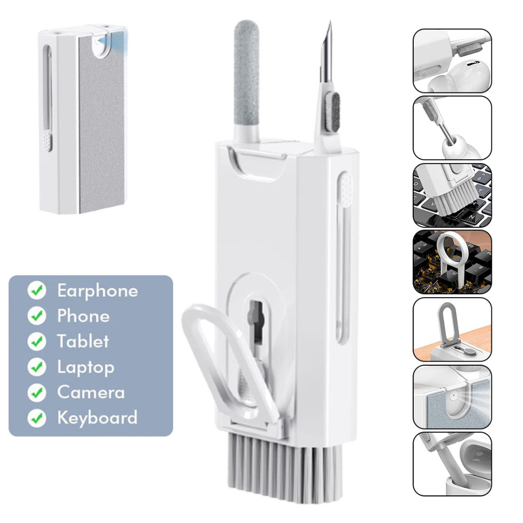 Kit de limpieza 8 en 1, limpiador de teclado de ordenador, juego de cepillos, auriculares, bolígrafo de limpieza para Airpods Pro, herramientas de limpieza, extractor de teclas