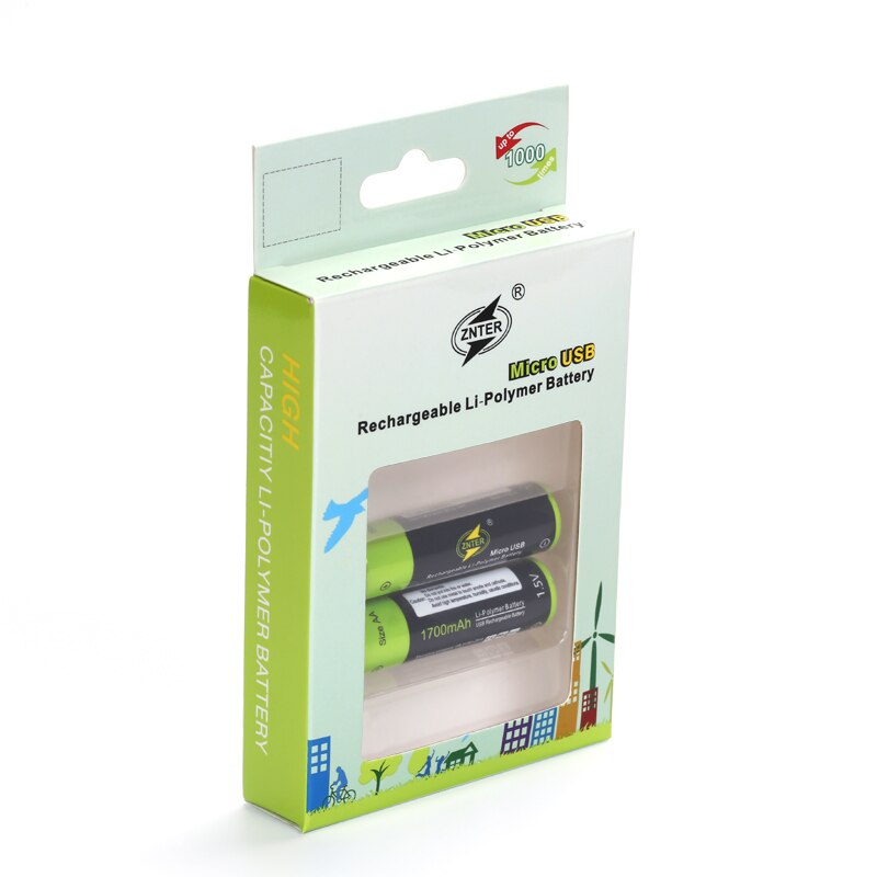 Znter Batterij! 10 Pcs Znter 1.5V Aa 1700 Mah Li-Polymer Lithium Li-Ion Oplaadbare Batterij Met Usb Opladen Lijn