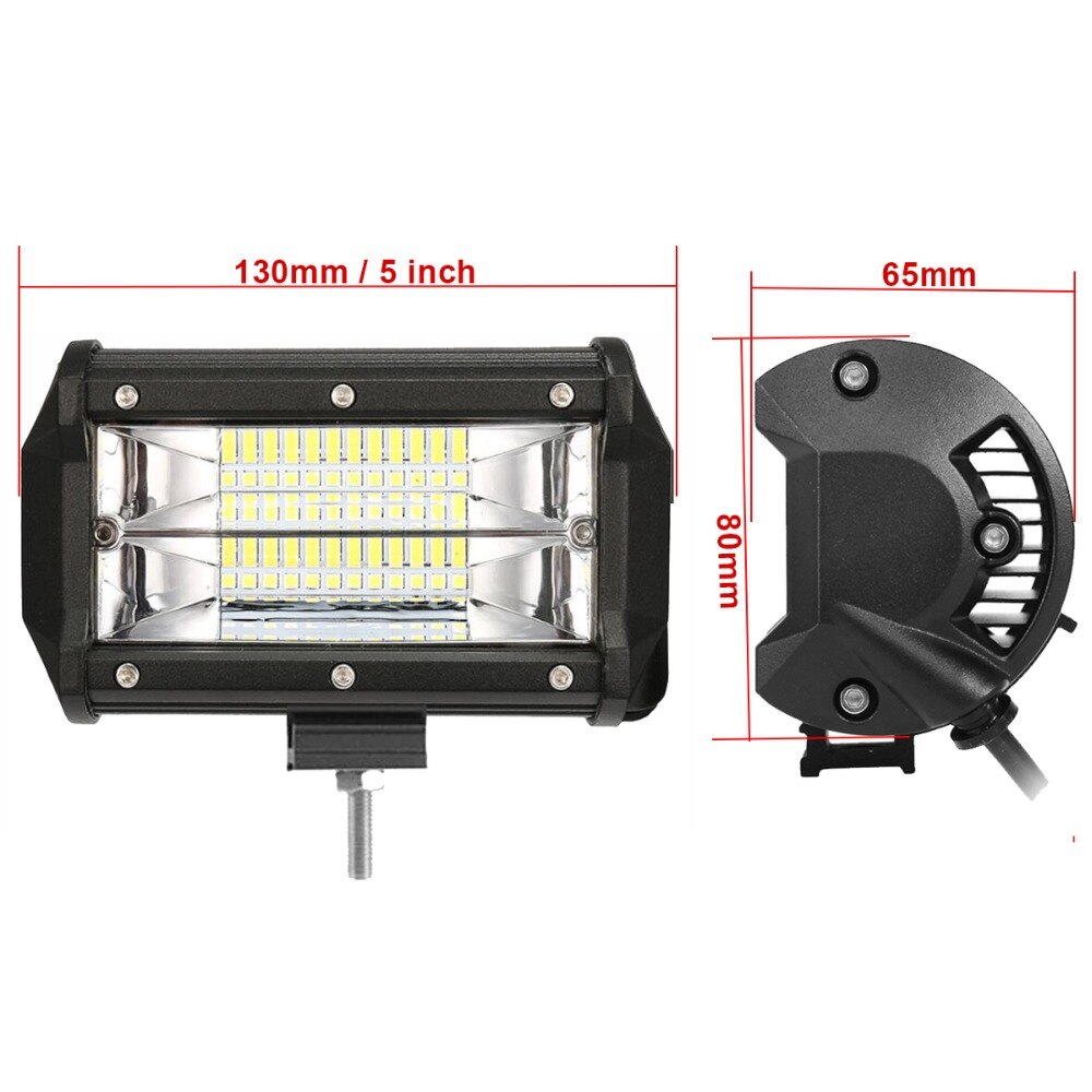 5 INCH LED WORK LIGHT OFF ROAD FLOODLIGHT 9-30V CAR MOTORCYCLE SUV TRUCK WHITE YELLOW NIGHT DRIVING FOG LAMP AUXILIARY INDICATOR