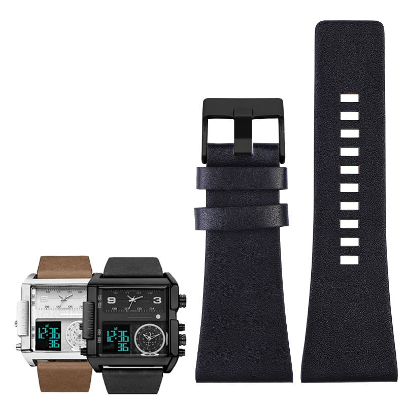 Echtes Lederarmband für Diesel DZ7406 DZ7408 DZ4280 DZ4343 Uhrenarmband 22 mm 24 mm 26 mm 28 mm 30 mm 32 mm 34 mm Herrenarmband: White black / 16mm