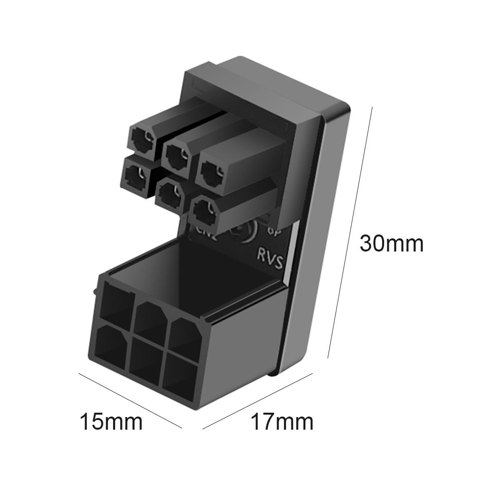 ATX 6 8 Pin Female to Male 180 Degree Angled Adapter Interface Direction Changer Computer Connectors for Desktops Graphics Card: PURPLE
