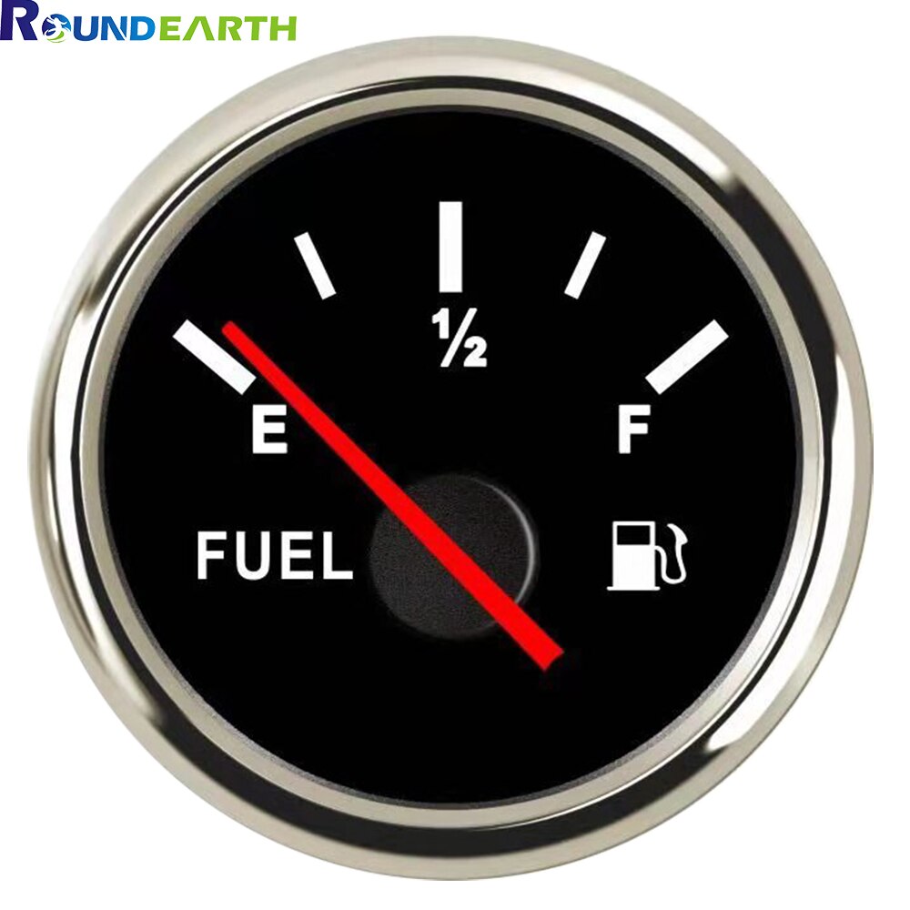 Round Earth 52MM Auto Car Ship Boat Tractor Water Fuel Level Gauge With Level Sensor Oil Liquid Tank Fuel Level Meter Indicator