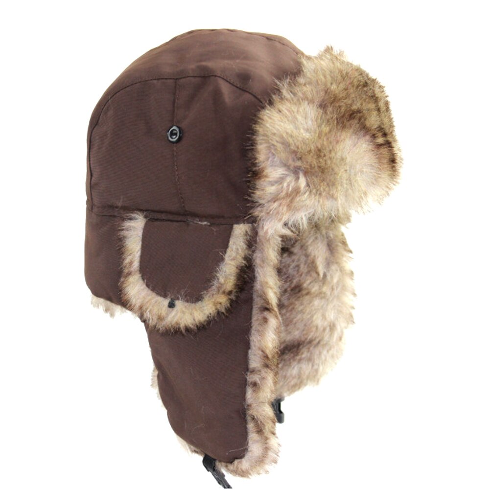 Unisex Winter Hat Trapper Russian Trooper Earflap Hat Winter Keep Warm Ski Hat Men Women Faux Fur Bomber Hats: coffee