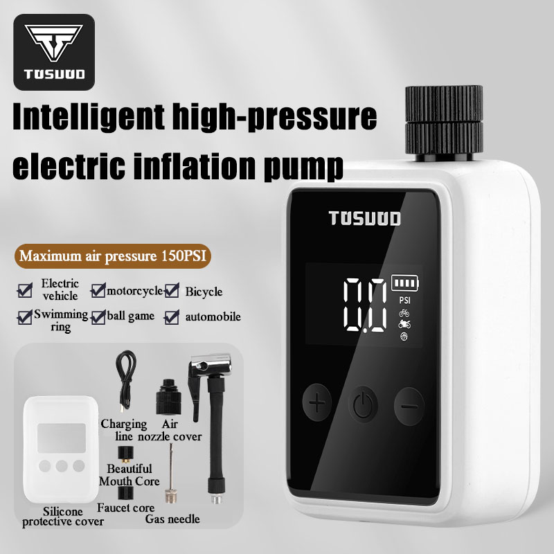 Tosuod ny cykel, elcykel, motorcykel intelligent højtryksluftpumpe multifunktionsoppustning