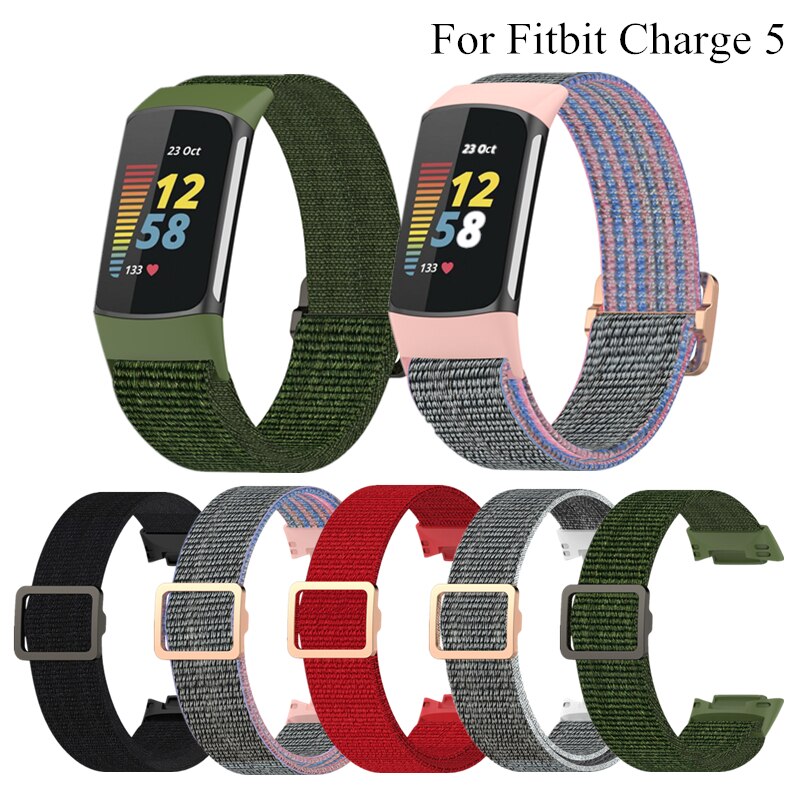 Nylon Horloge Band Voor Fitbit Lading 5 Band Zacht Ademend Sport Armband Loop Polsbandjes Voor Fitbit Lading 5 Vervanging Riem