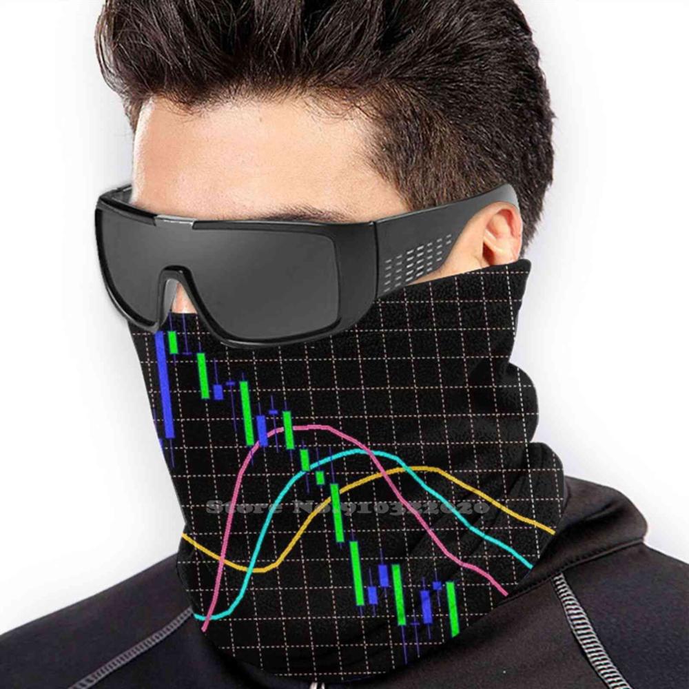 Indicatore alligatore mercato finanziario cotone traspirante morbido bocca calda maschera mercato finanziario nero scuro dati grafico Stock astratto