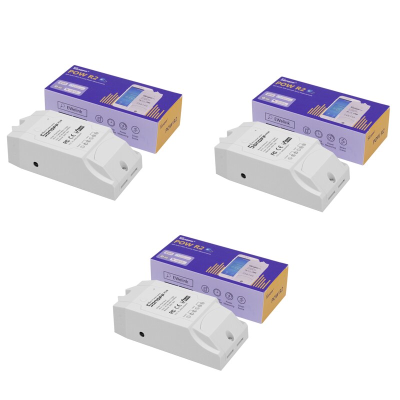 1/2/3/4/5/10pcs SONOFF POW R2 Basic Smart Wifi Switch APP Power Consumption Monitor Measurement with Alexa Google Home: 3PCS