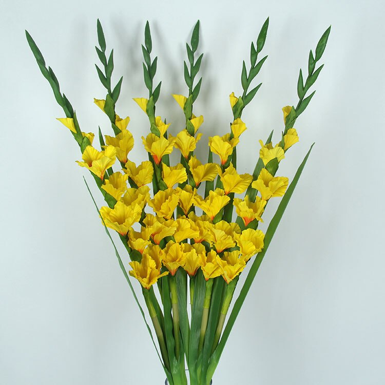 Høj efterligning stor gladiolus gulv håndværk kunstig blomst kunstig silke blomst håndlavet blomst desktop møbler