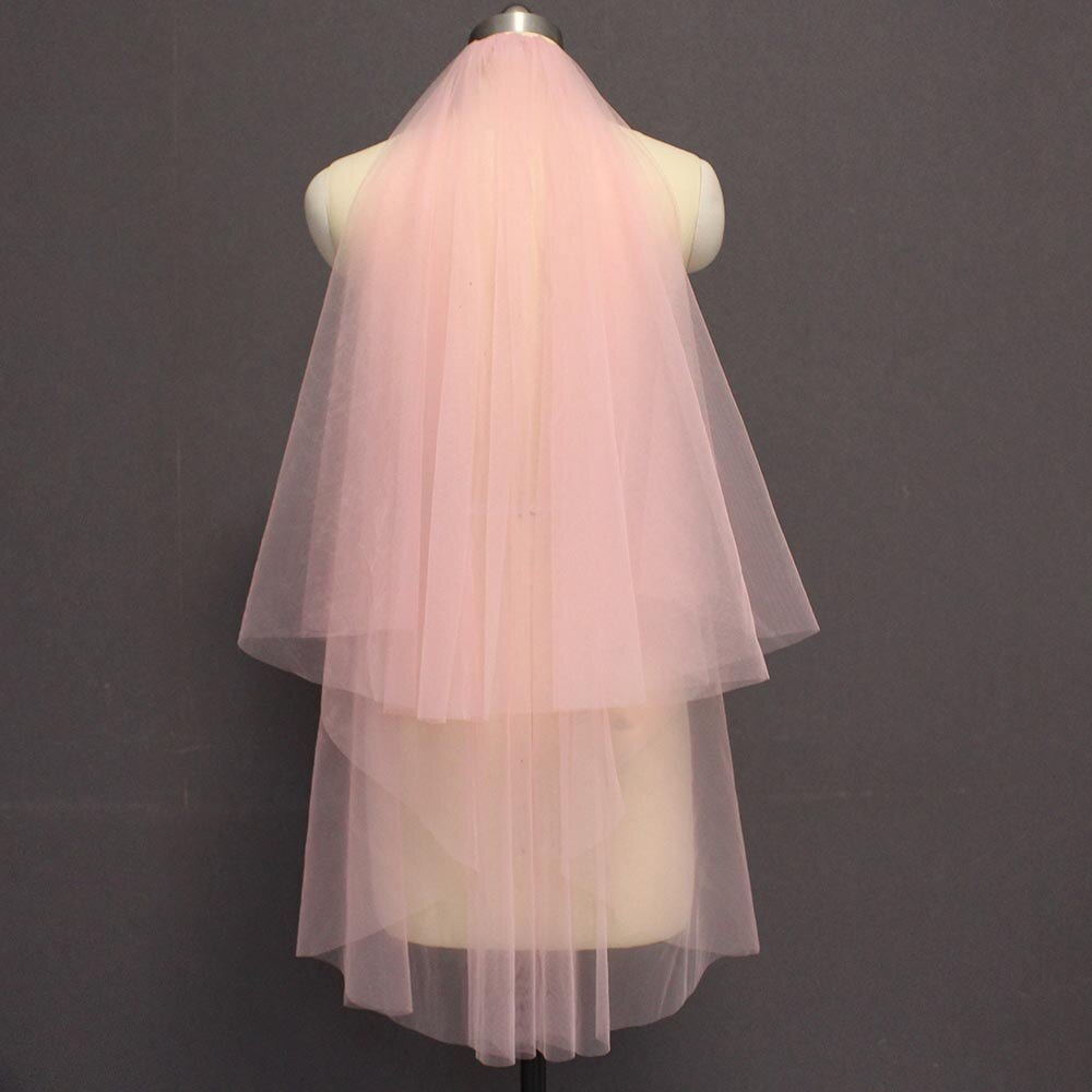 Plain Tule Bruiloft Sluier Zachte 2 Lagen Bridal Veil Met Metalen Kam 2T Cover Gezicht Sluier Accessoires