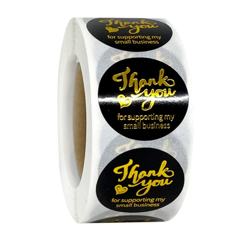 500pcs Thank You for Supporting My Small Business Adhesive Stickers Seal Label for Wedding Party Package Box Decoration