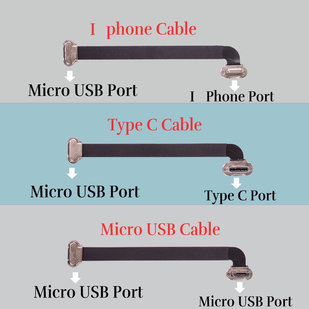 75mm Nahtlose Glatte 4 Ladung Typ C Kabel Mikro USB Kabel für Samsung Huawei Zhiyun Glatte 4