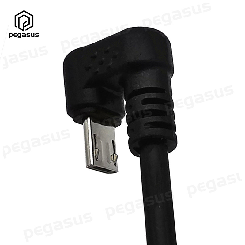 0.3 Meters/1.5 Meters U-Shaped Elbow Micro 5-Pin Male to USB 2.0 A Male Data Charging Extension Cable