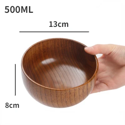 Japanische Holz schalen Jujube Holz Kinder Baby Erwachsene kleine Suppen tassen Massivholz Salats ch üsseln Retro Haushalts geschirr: Blau