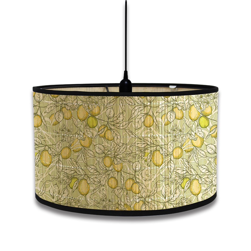 Abat-jour à motif de plante verte de Style nordique, abat-jour d'art en bambou, lustre de café, décor de salle d'accueil rétro, couvercle de lampe suspendue