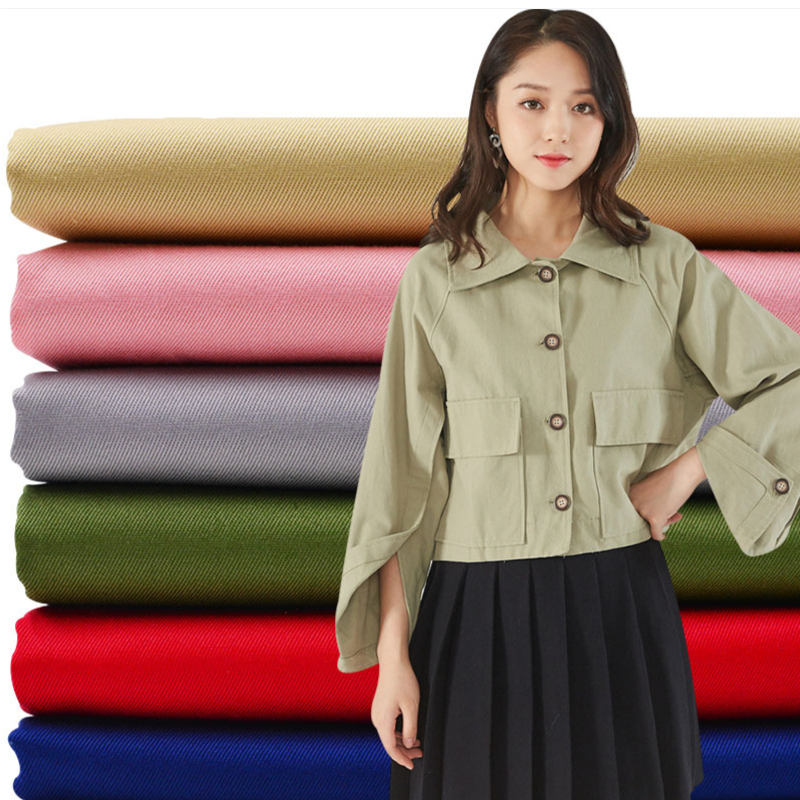 Soft Solid Color Khaki Stretch Cotton Fabric For Shirt Dress, Black, Pink, Gray, Blue, Green, White, By The Meter