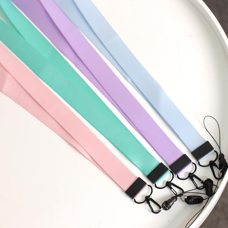 1 Pcs Cute Candy Solid Color Lanyards Neck Strap for Keys ID Card Mobile Phone Straps Badge Holder DIY Hang Rope Stationery
