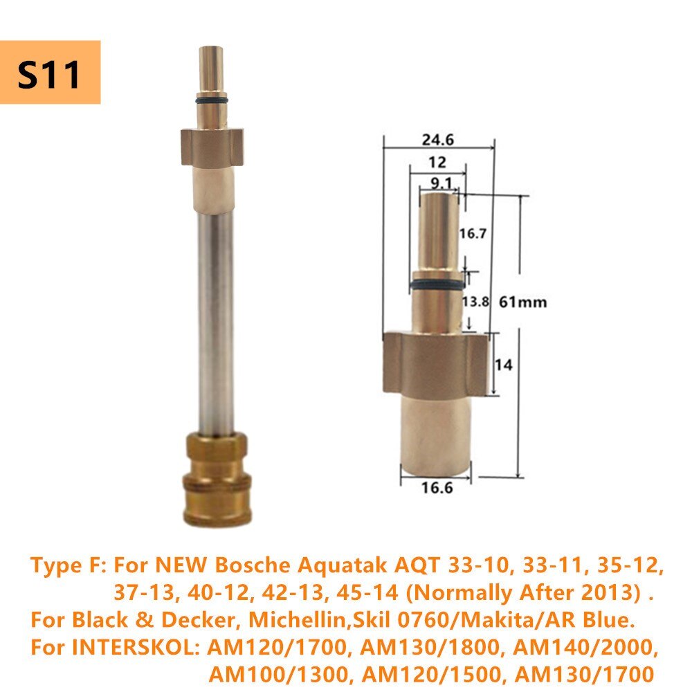 Car Pressure Washer Extension Wand Lance Kit 1/4&quot; Quick Connector for Karcher Interskol LAVOR Parkside Machine Nozzle Adapters: S11