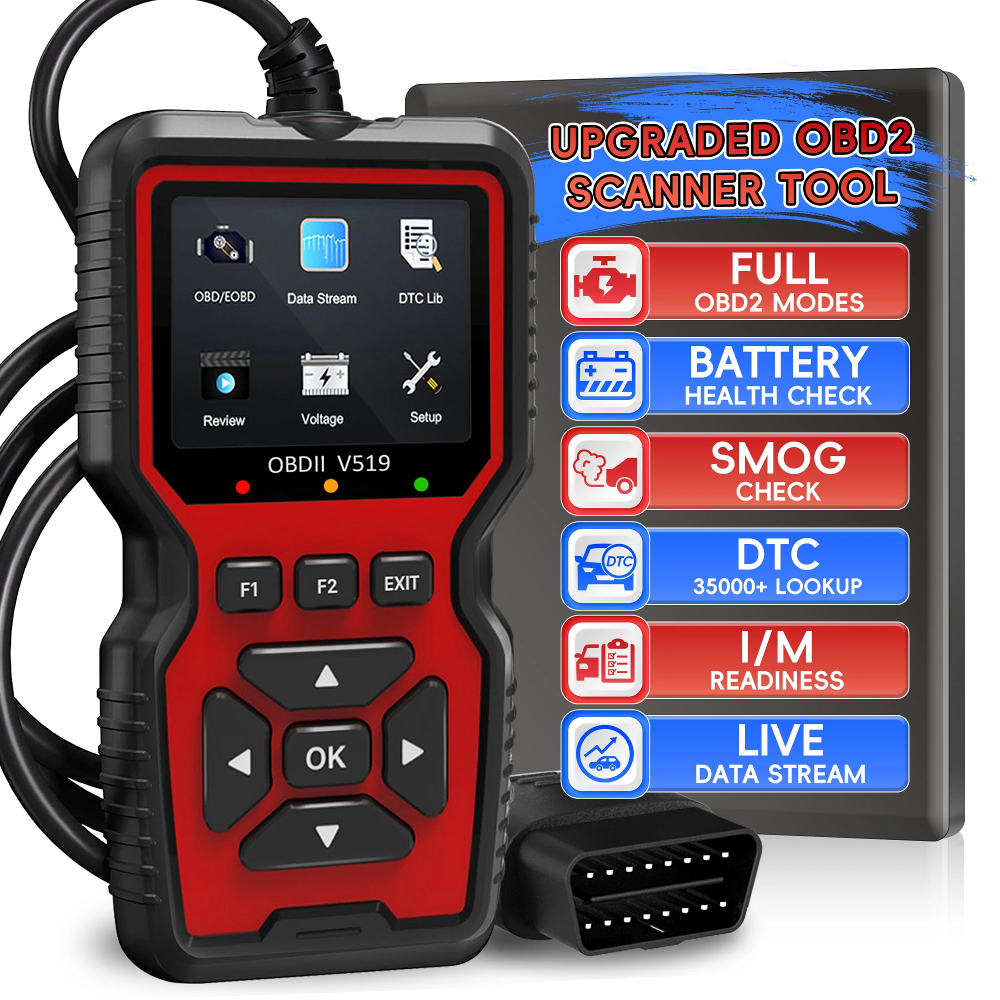 OBD2 Scanner Live Data Mechanic OBDII Diagnostic Code Reader Tool for Check Engine Light