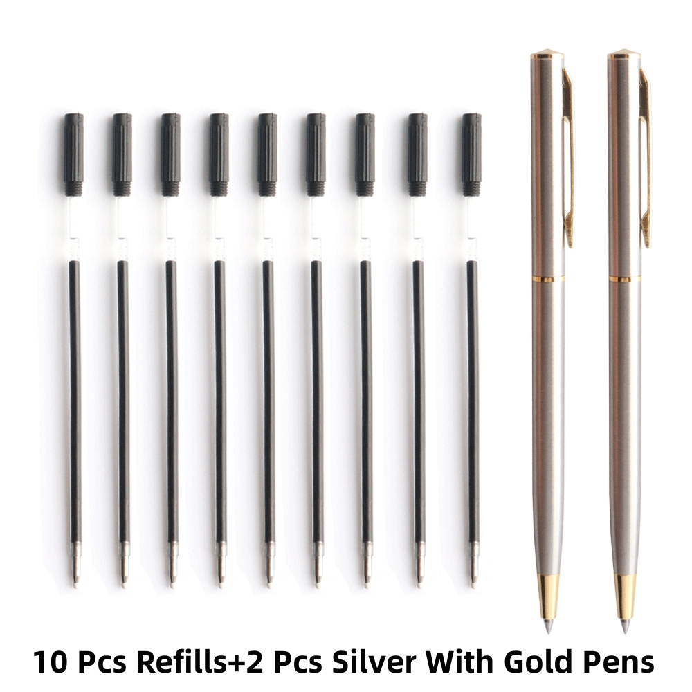 Metall Gel Stift Edelstahl Material Drehen Gel Stifte Tinte Farben Schwarz Blau Schreiben Punkt 0,5mm Für Schule Büro schreibwaren: Licht Grün / Blau