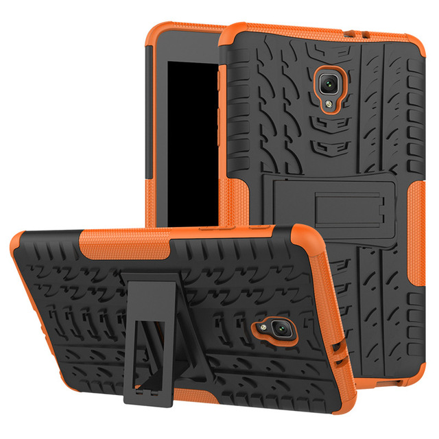 Heavy Duty 2 in1 Hybrid Anti-knock Rugged Durable Shockproof Case For Samsung Galaxy Tab A 8.0 T380 T385 case+film+pen: orange