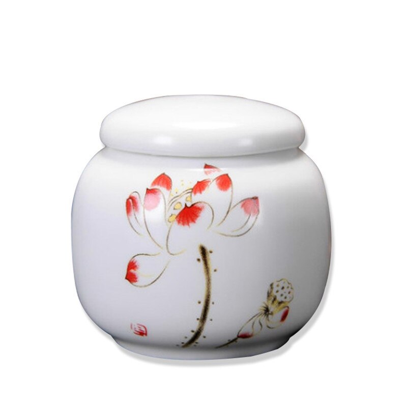Mini boîte à thé Portable créative en céramique, récipient traditionnel chinois à thé avec motif de peinture chinoise