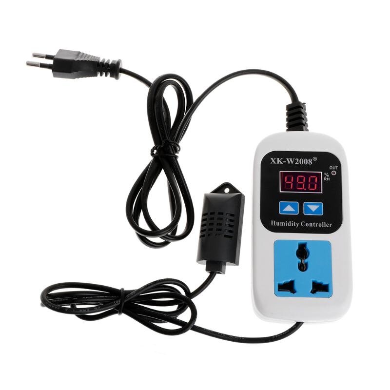 Rouge LED contrôleur d'humidité interrupteur sortie directe 110V-220V 10A hygromètre contrôle d'humidité interrupteur prise 0%-99% RH