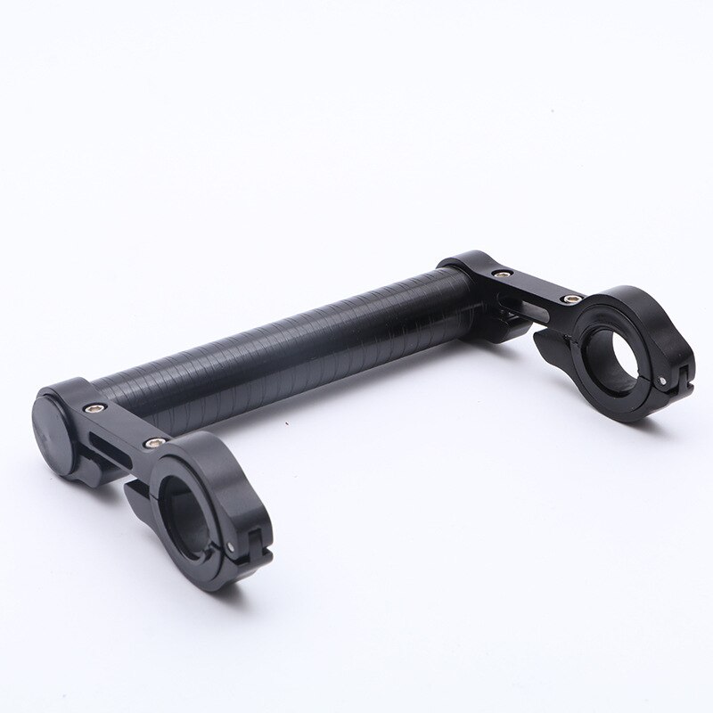 Alargador de manillar de bicicleta, tubo de carbono de 15CM, soporte para Faro de bicicleta de montaña, accesorio soporte para linterna: black