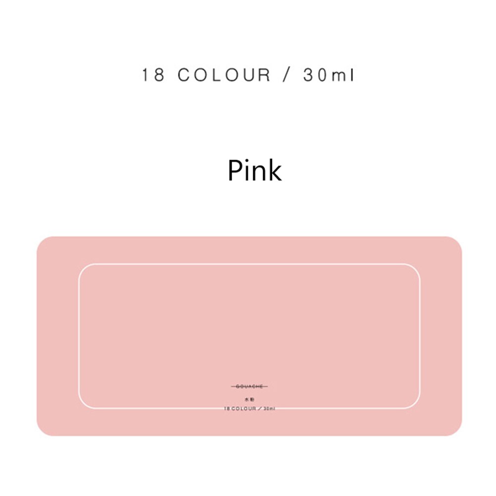 18 Colors Gouache Paint Set 30ml Portable Case with Palette Gouache Paint Set NIN668: Pink