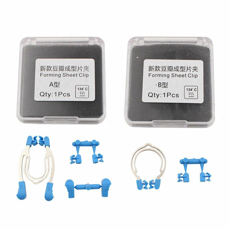 1 Set Dental Matrix Clip Matrices Clams Wedges Tinas Ring Blue Pad 121℃