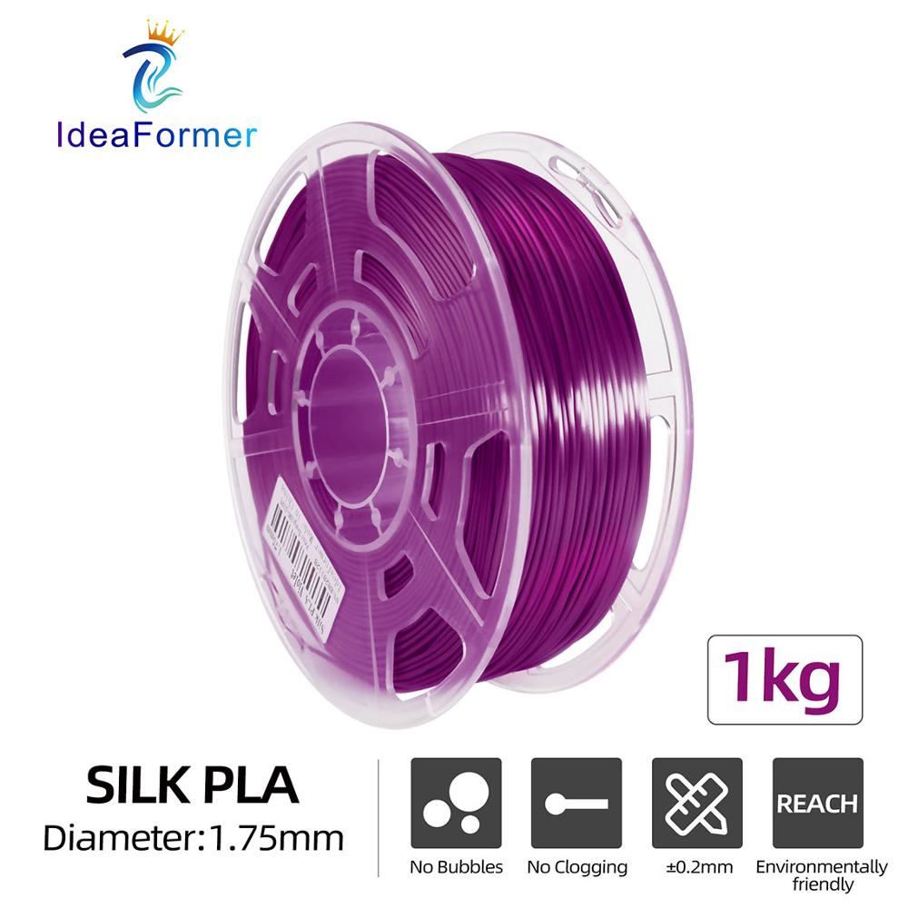 Ideaformer 1.75Mm Pla Zijde-Pla Filament 1Kg Transparante Spool Multi-Coloured Verbruiksartikelen 3D Plastic Printing Materialen filamento.: Silk PLA-Violet