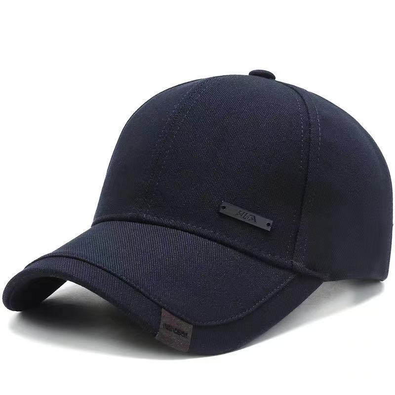 Hip hop seniorer baseball kasket mænd bomuld justerbare golf kasketter midaldrende ældre udendørs sports hatte snapback hatte gorra: Marine blå