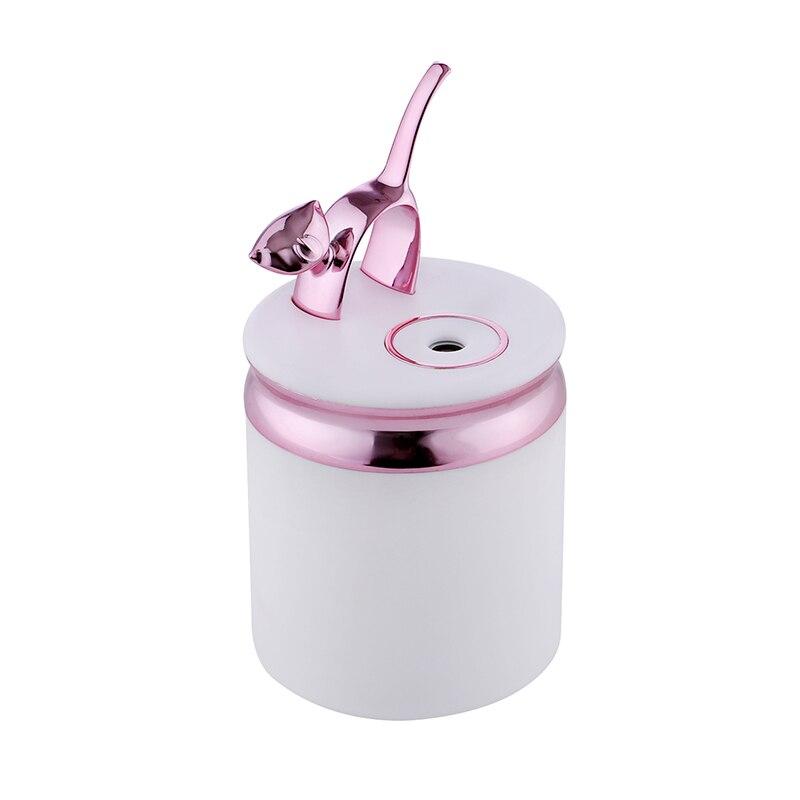 Kitten Humidifier Mini Q Cat humidifiers Led Night Light USB Essential Oil Aroma Diffuser Fogger Car Air freshener: Rose red