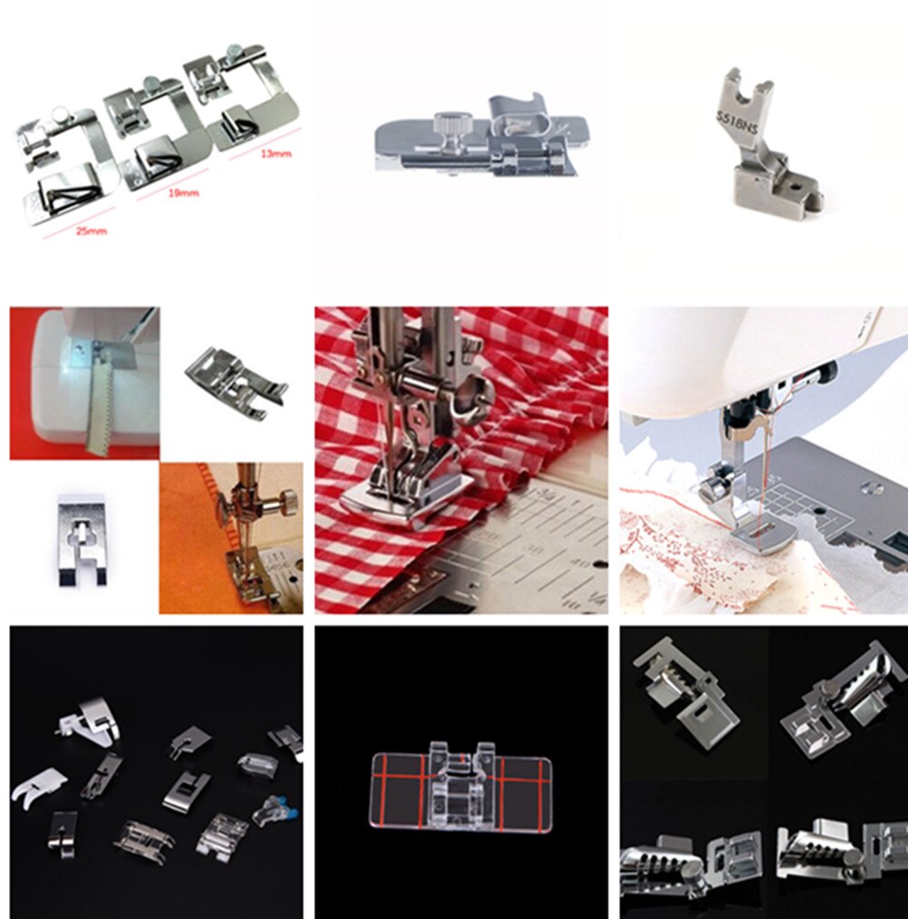 Binnenlandse Naaimachine Accessoires Presser Voet Voeten Kit Set Zoom Voet Onderdelen Voor Brother Singer Janome 1 stuks