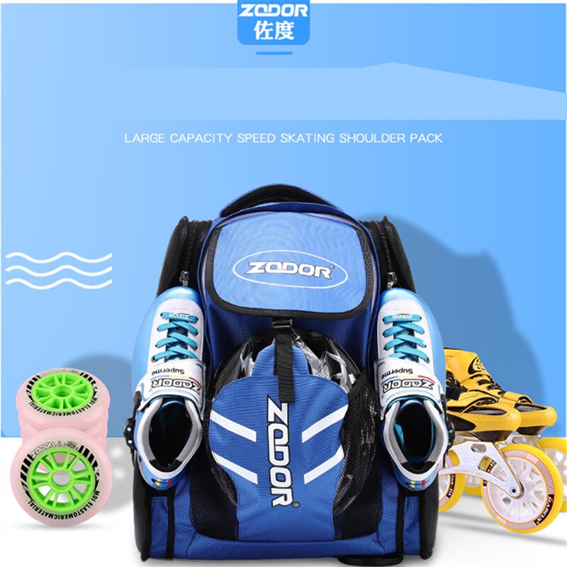 ZODOR-bolsa para patines de velocidad en línea, mochila de nailon para patinaje de 90mm, 100mm, 110mm, 125mm, 4 ruedas, 3 ruedas, zapatos para patines de velocidad