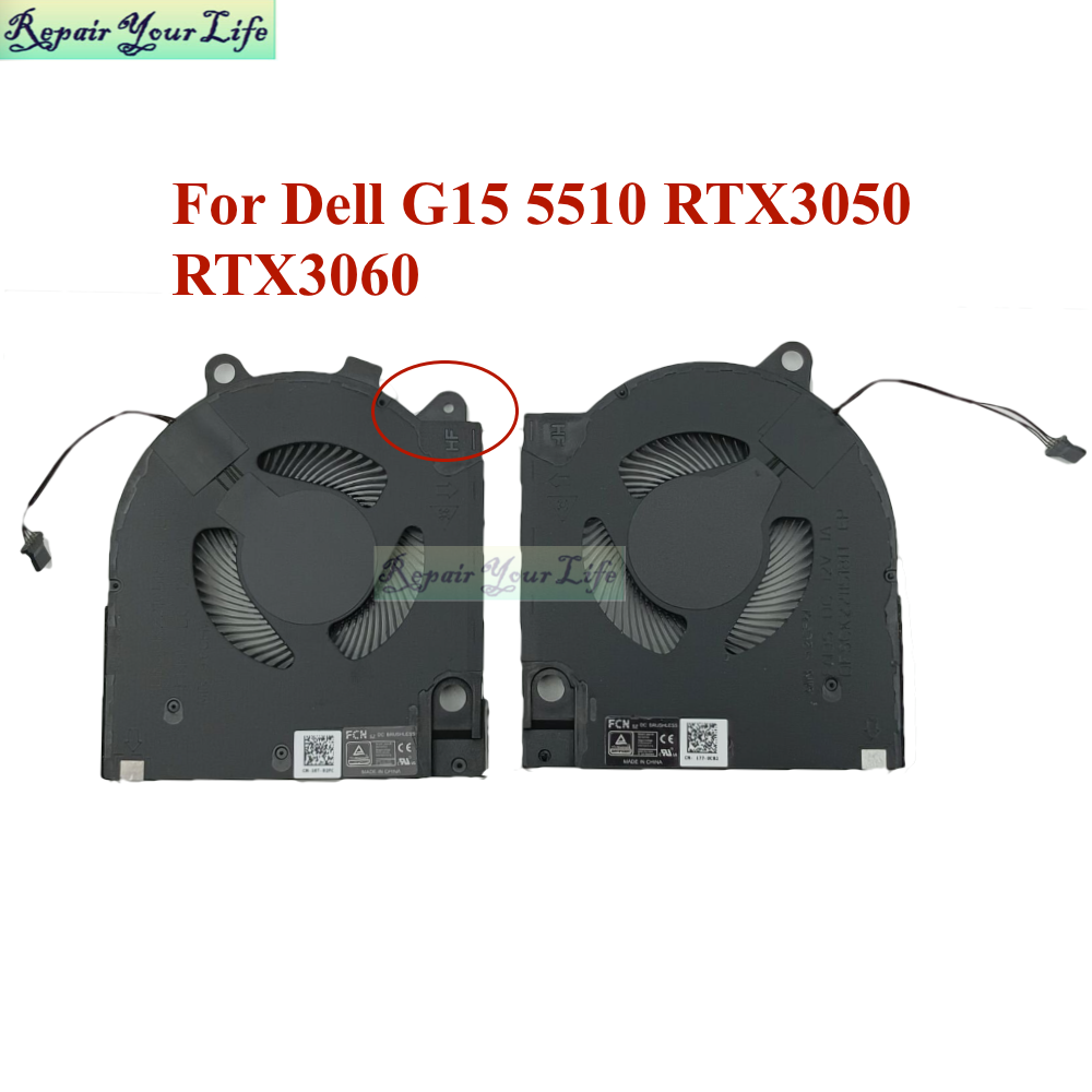 Notizbuch Kühler Kühler Lüfter Für Dell G15 5511 5515 5510 RTX 3060 RTX 3050 Spielen Laptop CPU GPU Grafikkarte Fan: Schwarz