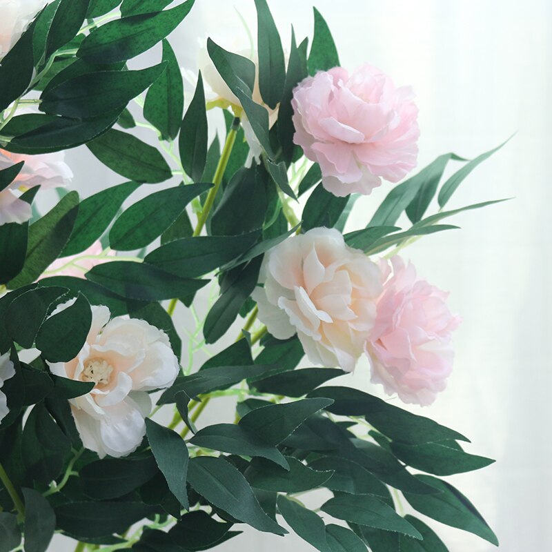 66cm lange europæiske kunstige blomster 3 hovedbælte blad silke rose bryllup blomst alien rose dekorativ blomster fest indretning 1 stk.