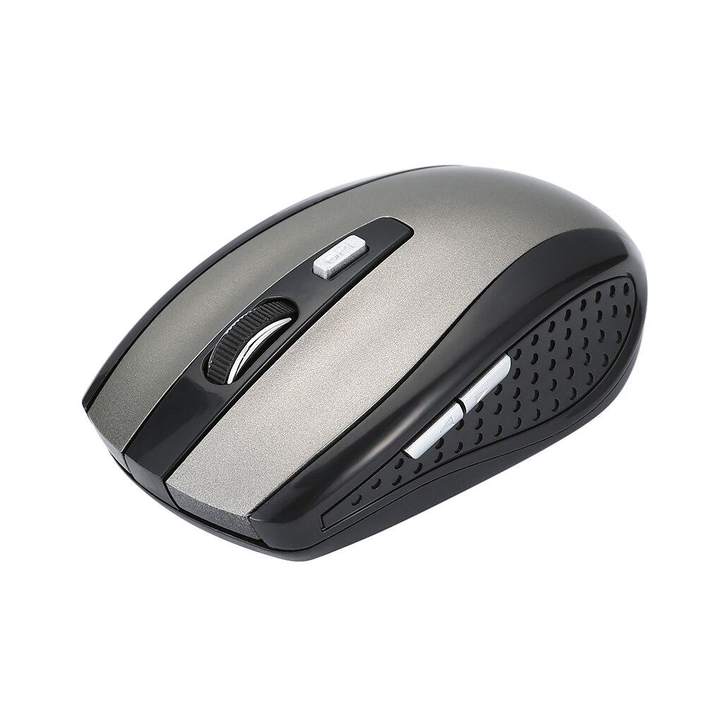 Raton Inalambrico Óptico para PC Ordenador de 2,4 GHz 1600 DPI Receptor USB Portátil: Gris