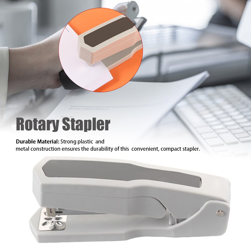 Tacking Rotary Stapler Manual Business Office Easy Operate Desktop Book Sewer Stapling School Binding Supplies 25 Sheet Portable